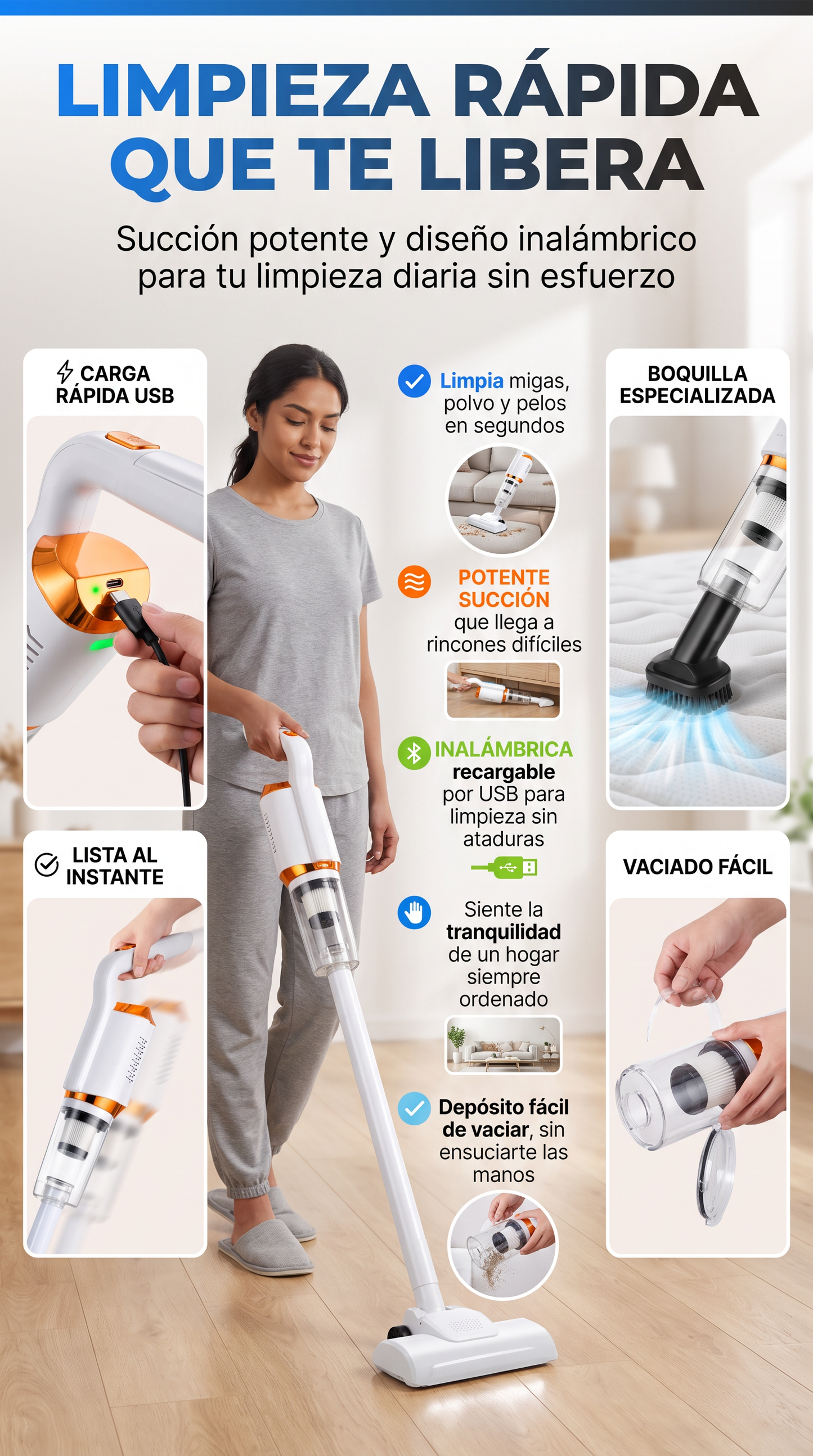 Aspiradora Inalámbrica Multifuncional. OFERTA ESPECIAL!
